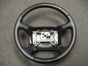 97 GM chevrolet truck steering wheel Leather wood Carbon Fiber Black 300x225 1