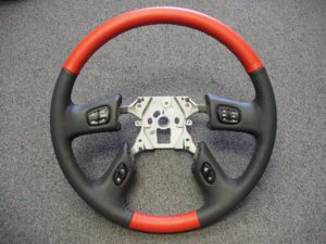 GM 03 Hummer steering wheel Leather Two Tone Red Black 300x225 1