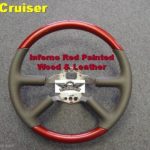 02 PT Cruiser steering wheel slant cut Inferno Red