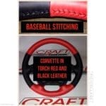 Corvette Red and Black Leather Steering Wheel