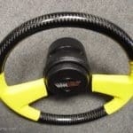 Corvette Steering steering Wheel Top View Carbon Fiber and Yellow black Perf