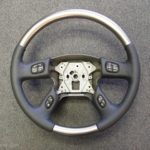 GM 03 chevrolet truck steering wheel Leather wood Pewter Painted