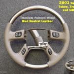 GM 03 chevrolet truck steering wheel Leather wood paint Titanium Painted Med Neutral