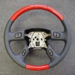 GM 03 chevrolet truck steering wheel Leather wood paint Victory Red Graphite