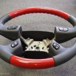 GM 03 chevrolet truck steering wheel Leather wood paint Victory Red Graphite angle
