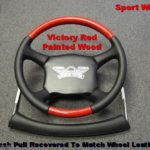 GM 98 02 chevrolet truck steering wheel Leather wood GM Painted Victory Red