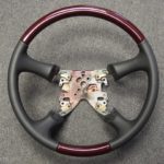 GM chevrolet truck steering wheel Leather wood Carmine Red Painted