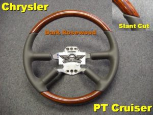 PT Cruiser steering wheel Dark Rose Wood Slant Cut