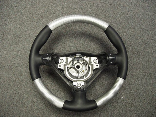 Porsche steering wheel Silver Carbon fiber Leather 1