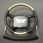Sport steering wheel Gold Sport with Black Perf and Dash Pull