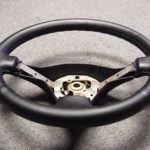 Toyota 89 Supra steering wheel Black Leather angle