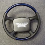 chevrolet truck steering wheel Leather wood paint Indego Blue and Black Perf Leather