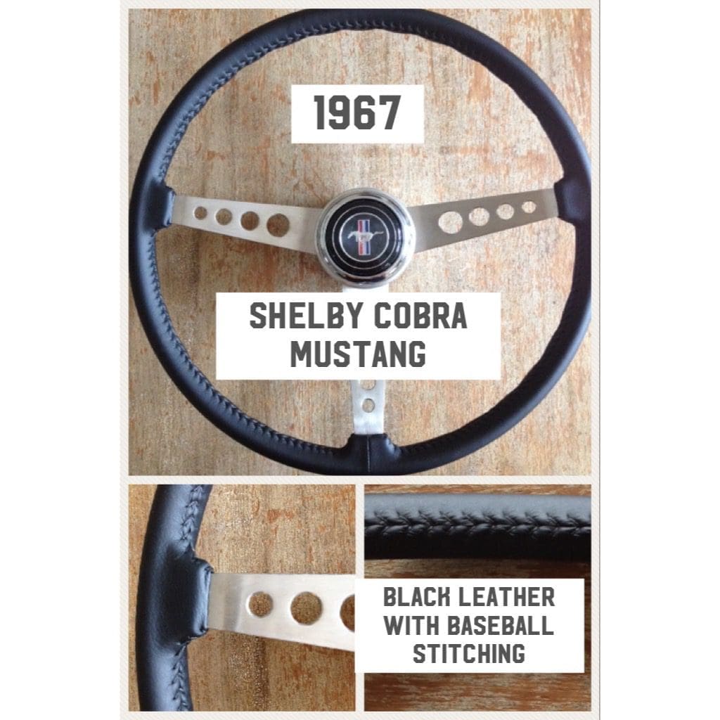 shelby cobra mustang 1967 leather steering wheel cover restoration