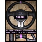 subaru carbon fiber leather steering wheel purple racing dial added ergonomics 1