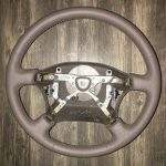 Toyota Land Cruiser Oak Perforated Leather Steering Wheel Restoration w Cover / 100 Series / LX470 / 1995-1997 / Clean Cover Wrap Repair / p1898