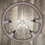 Toyota Land Cruiser Oak Leather Steering Wheel Restoration / 80 Series / 1995-1997 / Clean Cover Wrap Repair / p2091