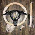 Porsche 911 987 Cayman Boxster / Year 2009-2016 / Wood-Leather Steering Wheel Restored / Cover Wrap Repair / p195