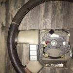 Ford F150 King Ranch Leather Steering Wheel Restoration / 2004-2008 / Clean Cover Wrap Repair / BEFORE p1583