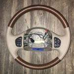 Ford F250 King Ranch Leather Steering Wheel Restoration / F250 F350 Excursion Lincoln Navigator / 1998-2006 / Clean Cover Wrap Repair / p2749