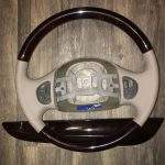 Ford F250 wood Leather Steering Wheel Restoration / F250 F350 Excursion Lincoln Navigator / 1998-2006 / Clean Cover Wrap Repair / p2764
