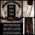 Ford F250 wood Leather Steering Wheel Restoration / F250 F350 Excursion Lincoln Navigator / 1998-2006 / Clean Cover Wrap Repair / p2766