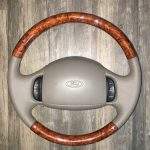 Ford F150 Wood Leather Steering Wheel Restoration / F150 F250 F350 Excursion / 1998-2006 / Clean Cover Wrap Repair / p3925