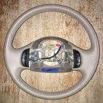 Ford F150 Leather Steering Wheel Restoration / Med Parchment / F150 F250 F350 Excursion / 1998-2006 / Clean Cover Wrap Repair / p669