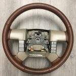 Ford F150 King Ranch Leather Steering Wheel Restoration / 2004-2008 / Clean Cover Wrap Repair / p8934