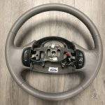 Ford F150 Med Graphite Leather Steering Wheel Restoration / F150 F250 F350 Excursion / 1998-2006 / Clean Cover Wrap Repair / p9570
