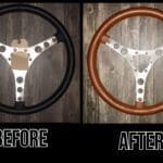 Chevy Corvette 1961 Steering Wheel Classic Restored to New Leather BEFORE AFTER P0515