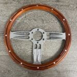Chevy Steering Wheel Classic Restored to New Wood P6241