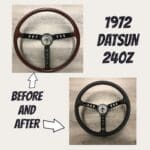 Datsun 240Z 1972 Steering Wheel Classic Restored to New Leather BEFORE AFTER P0694