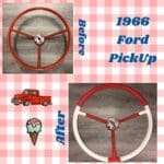 Ford PickUp 1966 Steering Wheel Classic Restored to New Leather BEFORE AFTER P0863