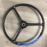 Jeep 1947 Steering Wheel Before Restored to New Leather P9226