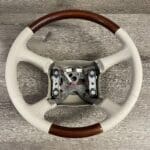 Cadilac Escalade 2000 Steering Wheel Restored to New Leather and Wood P2491