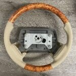 Cadillac Allante 1993 Steering Wheel Restored to New Leather and Wood P4622