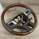 Dodge Ram 1500 2010 Steering Wheel Restored to New Leather and Wood P0369