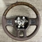 Dodge Ram 2012 Steering Wheel Restored to New Leather and Wood P5272