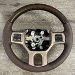Dodge Ram 2500 2018 Steering Wheel Restored to New Leather and Wood P9455