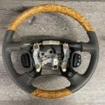 Infinity QX4 2001 Steering Wheel Restored to New Leather and Wood P5489
