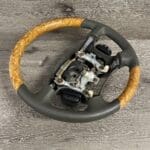 Infinity QX4 2001 Steering Wheel Restored to New Leather and Wood P5490