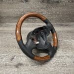 Maserati 4200 Spyder GT 2002 Steering Wheel Restored to New Leather and Wood P3408