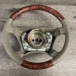 Mercedes E300 1999 Steering Wheel Restored to New Leather and Wood P6783