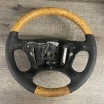 Mercedes F250 2008 Steering Wheel Restored to New Leather and Wood P5334