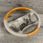 Mercedes SL500 2003 Steering Wheel Restored to New Leather and Wood P2718