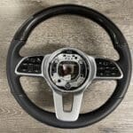 Mercedes Sprinter Van 2022 Steering Wheel Restored to New Leather and Wood P4888