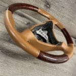 Porsche 911 Millenium 2000 Steering Wheel Restored to New Leather and Wood P4522