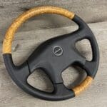 Prevost Steering Wheel Restored to New Leather and Wood P4318