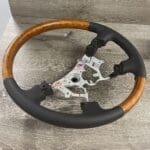 Toyota Land Cruiser Steering Wheel Restored to New Leather and Wood P0074