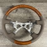 Toyota Land Cruiser Steering Wheel Restored to New Leather and Wood P2345
